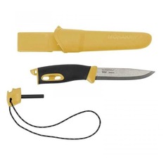 Нож MORAKNIV Companion Spark, разделочный, 104мм, стальной, черный/желтый [13573]