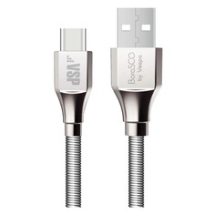Кабель BORASCO USB A(m), USB Type-C (m), 1м, серебристый [35103]
