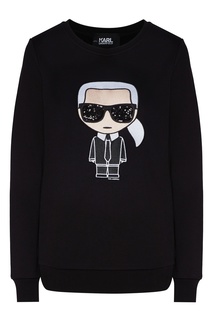 Черный свитшот с символом K/Ikonik Karl Lagerfeld