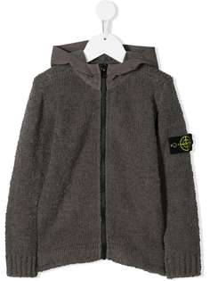 Stone Island Junior вязаная куртка с капюшоном