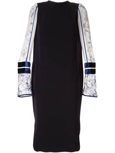 Mame Kurogouchi платье-трапеция с кружевными манжетами