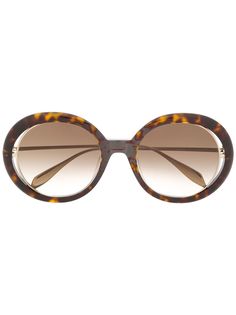 Alexander McQueen Eyewear солнцезащитные очки в массивной круглой оправе