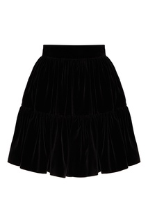 Черная бархатная мини-юбка Miu Miu