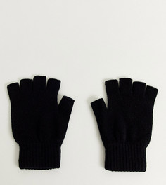 Черные перчатки без пальцев из овечьей шерсти Glen Lossie