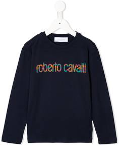 Roberto Cavalli Junior топ с длинными рукавами и логотипом