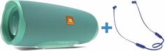 Акустический комплект JBL CHARGE 4 + T110BT (бирюзовый)