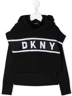 Dkny Kids двухслойная толстовка с капюшоном