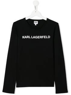 Karl Lagerfeld Kids футболка с длинными рукавами и логотипом