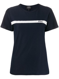 A.P.C. футболка с вышитым логотипом