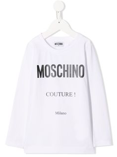 Moschino Kids топ с длинными рукавами и надписью