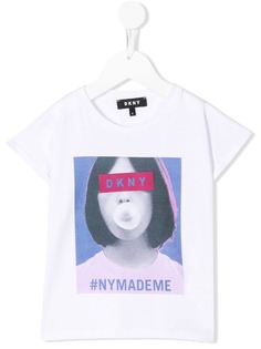 Dkny Kids футболка с принтом NY Made Me