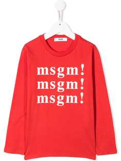 Msgm Kids футболка с логотипом