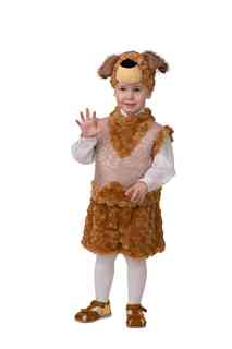 Карнавальный костюм Батик Собачка Билли безрукавка/шорты/головной убор, цвет: коричневый