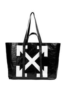 Черная сумка с символом бренда Off White