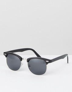 Черные солнцезащитные очки в стиле ретро ASOS DESIGN-Черный