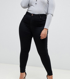 Черные облегающие джинсы с завышенной талией ASOS DESIGN Curve - Ridley-Черный