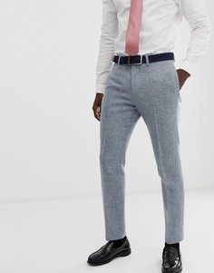 Серые узкие брюки из 100% шерстяного харрис-твида ASOS DESIGN-Серый