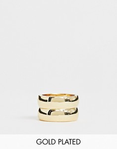 Позолоченное кольцо ASOS DESIGN premium-Золотой