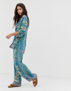 Свободные брюки с цветочным принтом Aratta-Синий