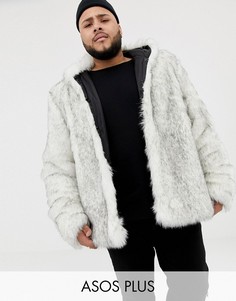 Белый бомбер из искусственного меха ASOS DESIGN Plus