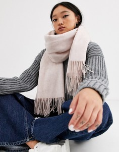 Розовый шерстяной oversize-шарф с кисточками ASOS DESIGN