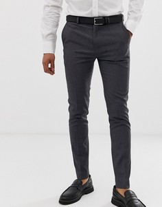 Серые супероблегающие строгие брюки Burton Menswear-Серый