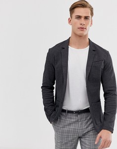 Темно-серый трикотажный пиджак зауженного кроя Jack & Jones Premium-Черный