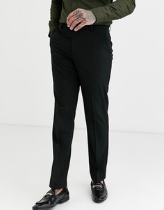Черные строгие узкие брюки Burton Menswear-Черный