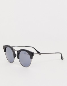 Черные солнцезащитные очки в стиле ретро с серебристыми дымчатыми стеклами Levis-Черный