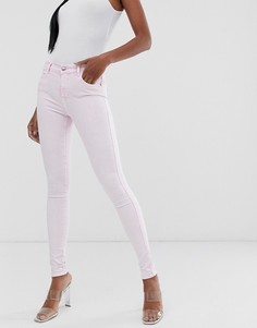 Розовые джинсы скинни с завышенной талией Replay-Бесцветный
