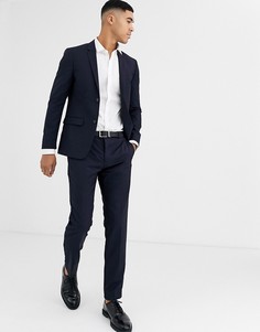 Темно-синие шерстяные брюки Calvin Klein-Темно-синий