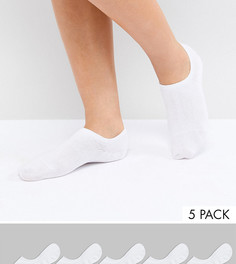 Набор из 5 пар белых спортивных носков Monki-Белый