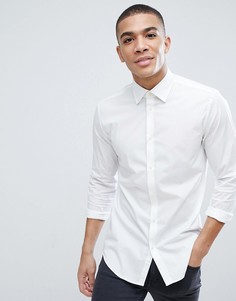 Белая облегающая рубашка из хлопкового поплина Esprit-Белый