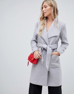Серое пальто с добавлением шерсти Forever New-Серый