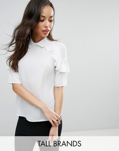 Блузка с оборками Fashion Union Tall-Белый