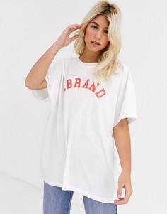 Oversize-футболка с логотипом Abrand-Белый