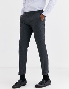 Серые узкие брюки с отворотами Shelby & Sons-Серый