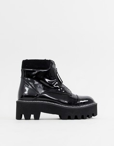 Черные лакированные ботинки Lamoda-Черный