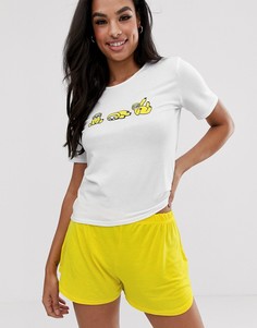 Пижамный комплект из шортов и футболки с дизайном \"ленивец\" Adolescent Clothing-Мульти