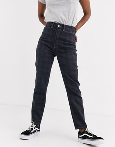 Узкие джинсы в клетку с завышенной талией Abrand 94-Черный цвет