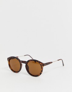 Солнцезащитные очки в черепаховой круглой оправе Burton Menswear-Коричневый