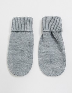 Серые трикотажные перчатки-митенки French Connection-Серый