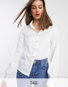Блузка цвета слоновой кости с перламутровыми пуговицами Fashion Union Tall-Белый
