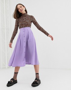 Сиреневая юбка миди Monki-Фиолетовый
