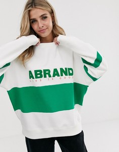 Oversize-свитшот с логотипом Abrand-Белый