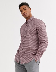 Приталенная рубашка с геометрическим принтом Ben Sherman-Розовый