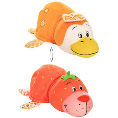 Мягкая игрушка 1TOY Вывернушка 40 см 2 в 1 Морской котик с ароматом клубники-Пингвинчик с ароматом апельсиновой газировки (разноцветный)