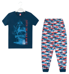 Пижама футболка/брюки Cherubino, цвет: синий