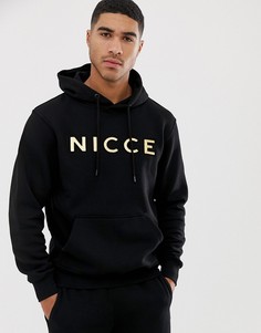 Худи черного цвета с золотистым логотипом Nicce-Черный