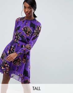 Фиолетовое платье с цветочным принтом Y.A.S Tall-Мульти